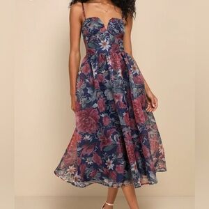 Lulus Cherished Aura Bustier Midi Dress